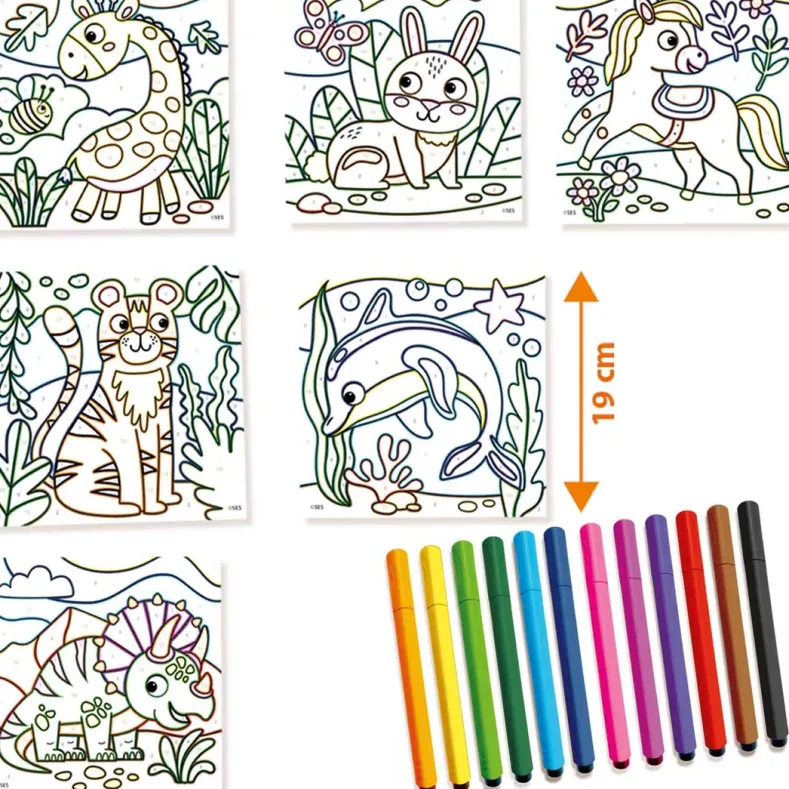 SES - Kleuren op Nummer Driehoekgrip Stiften