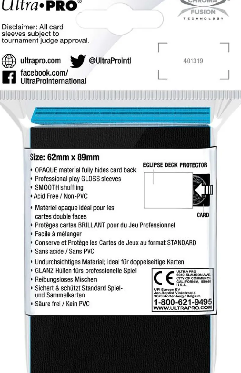 Sleeves Eclipse Gloss Small - Licht Blauw (62x89 mm)