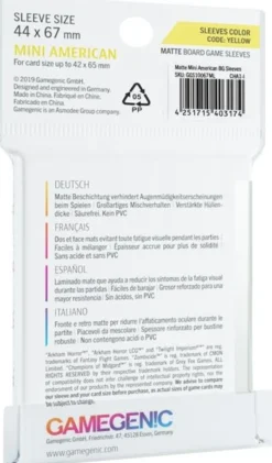 Sleeves Matte Mini American-Sized Boardgame 44x67mm