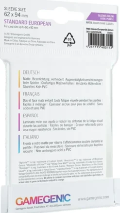Sleeves Matte Standard European-Sized 62x94mm (50 stuks)
