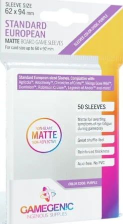Sleeves Matte Standard European-Sized 62x94mm (50 stuks)