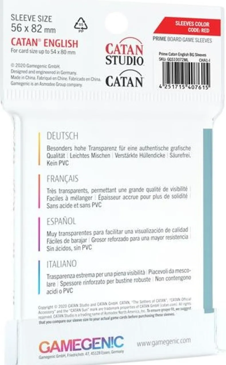 Sleeves Prime Catan-Sized 56x82mm (60 stuks)