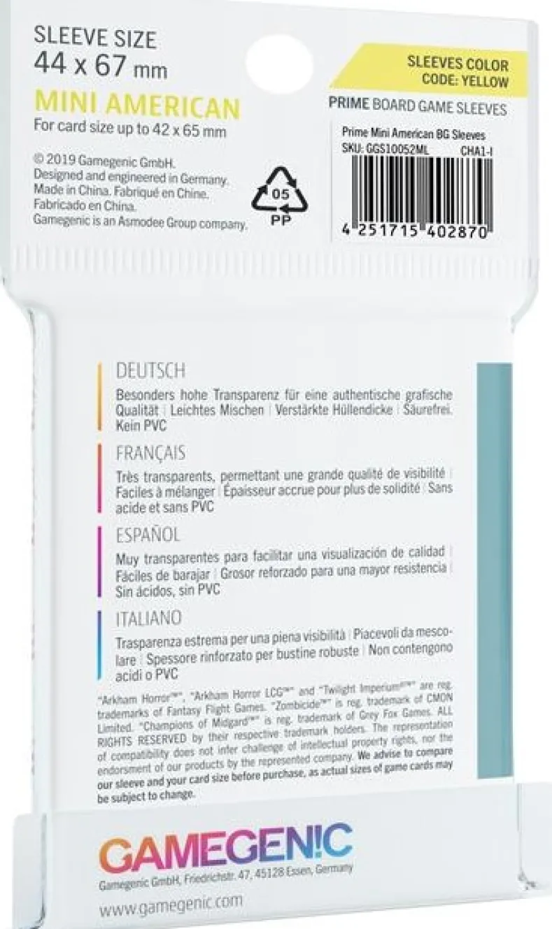 Sleeves Prime Mini American-Sized 44x67mm (50 stuks)