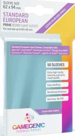Sleeves Prime Standard European-Sized 62x94mm (50 stuks)