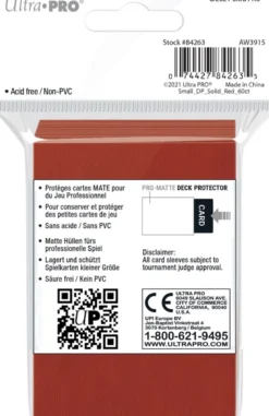 Sleeves Pro-Matte - Small Rood (62x89 mm)