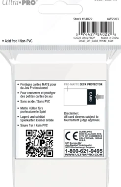 Sleeves Pro-Matte - Small Wit (62x89 mm)