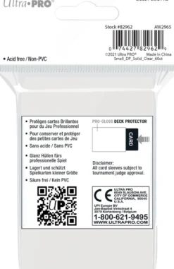 Sleeves - Small Transparant (62x89 mm)