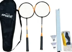 SportX - Compleet Badminton Set inclusief Opklapbaar Net (3 Ster)