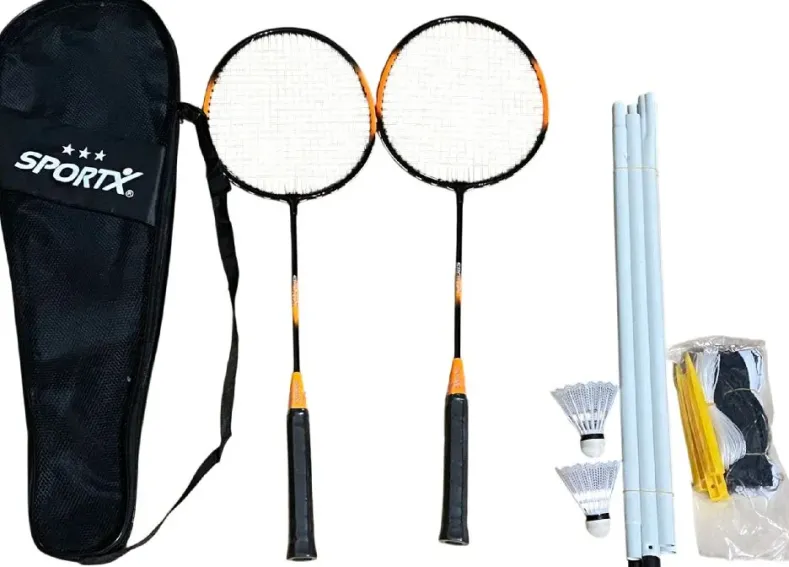 SportX - Compleet Badminton Set inclusief Opklapbaar Net (3 Ster)