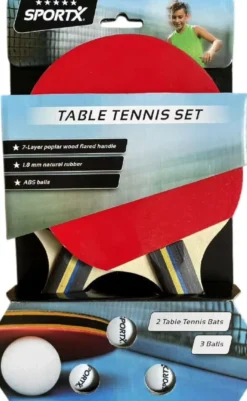 SportX - Tafeltennisset met 3 Tafeltennisballen (5 ster)