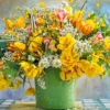 Spring Flowers in Green Vase Puzzel (1000 stukjes)