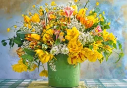 Spring Flowers in Green Vase Puzzel (1000 stukjes)
