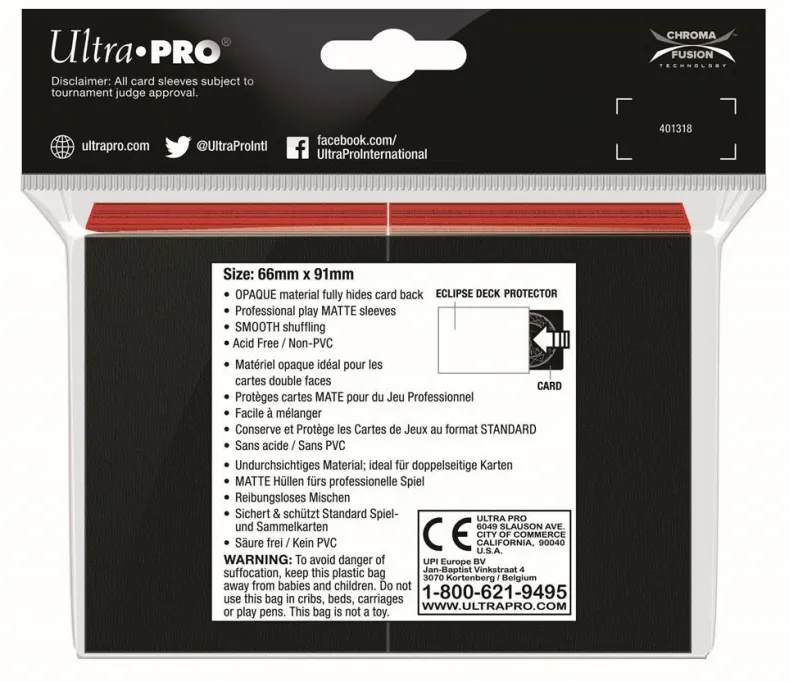 Standard Sleeves Matte Eclipse - Rood (100 stuks)