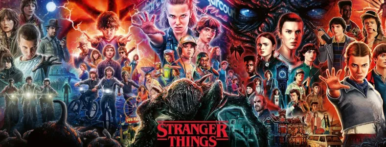 Stranger Things Panorama Puzzel (1000 stukjes)