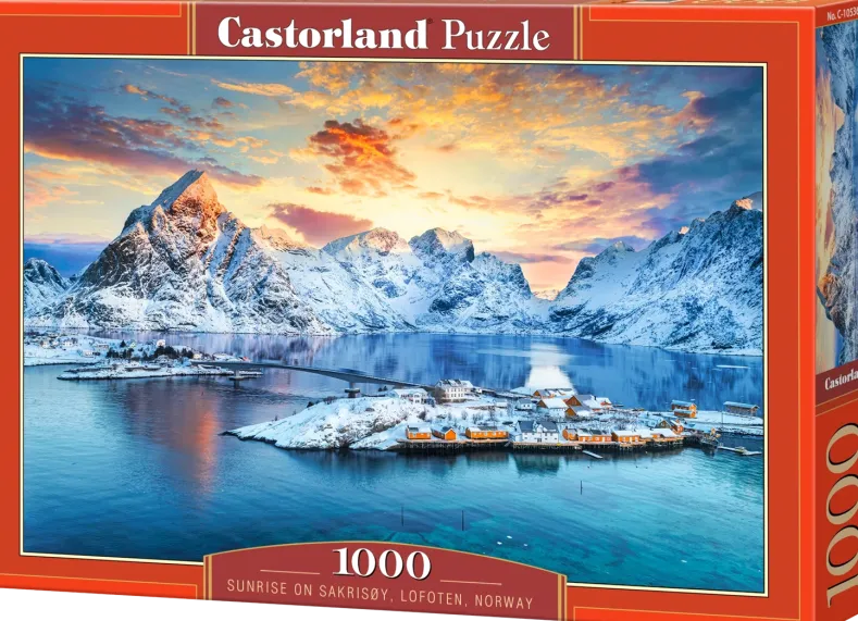 Sunrise on Sakrisoy Lofoten Norway Puzzel (1000 stukjes)