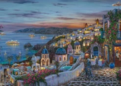 Sunset in Santorini Puzzel (1000 stukjes)