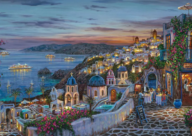 Sunset in Santorini Puzzel (1000 stukjes)
