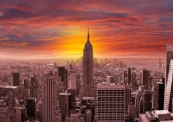 Sunset Over New York Skyline Puzzel (1000 stukjes)