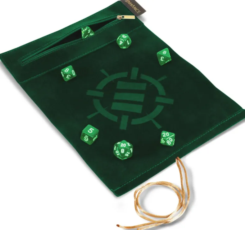 Tabletop Series - Roll on a Scroll Dice Set with Case - Green