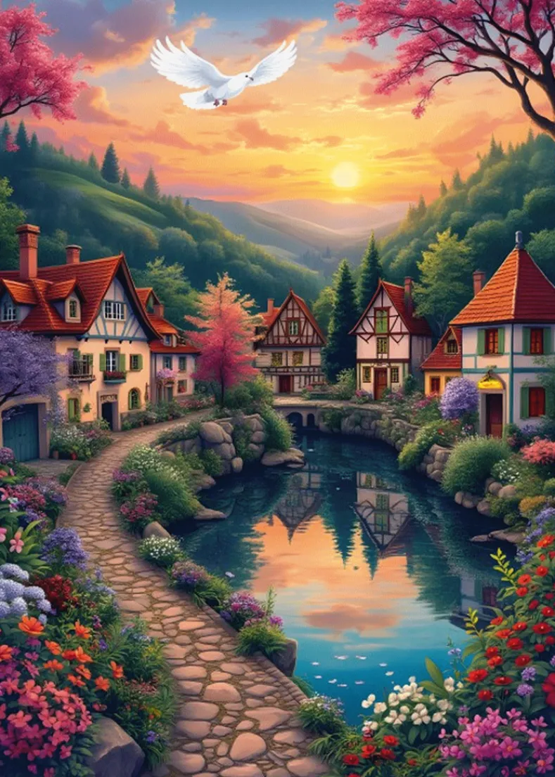 The Village on the Shore Puzzel (500 stukjes)