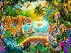 Tiger Family in the Oasis Puzzel (500 stukjes)