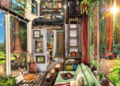 Tiny House in Redwood Forest Puzzel (1000 stukjes)