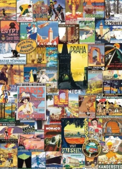 Travel Around the World Vintage Posters Puzzel (1000 stukjes)
