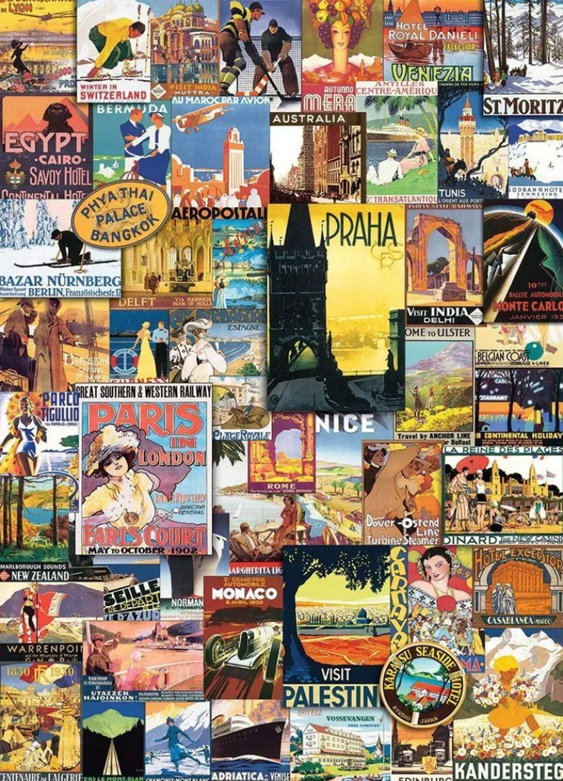 Travel Around the World Vintage Posters Puzzel (1000 stukjes)