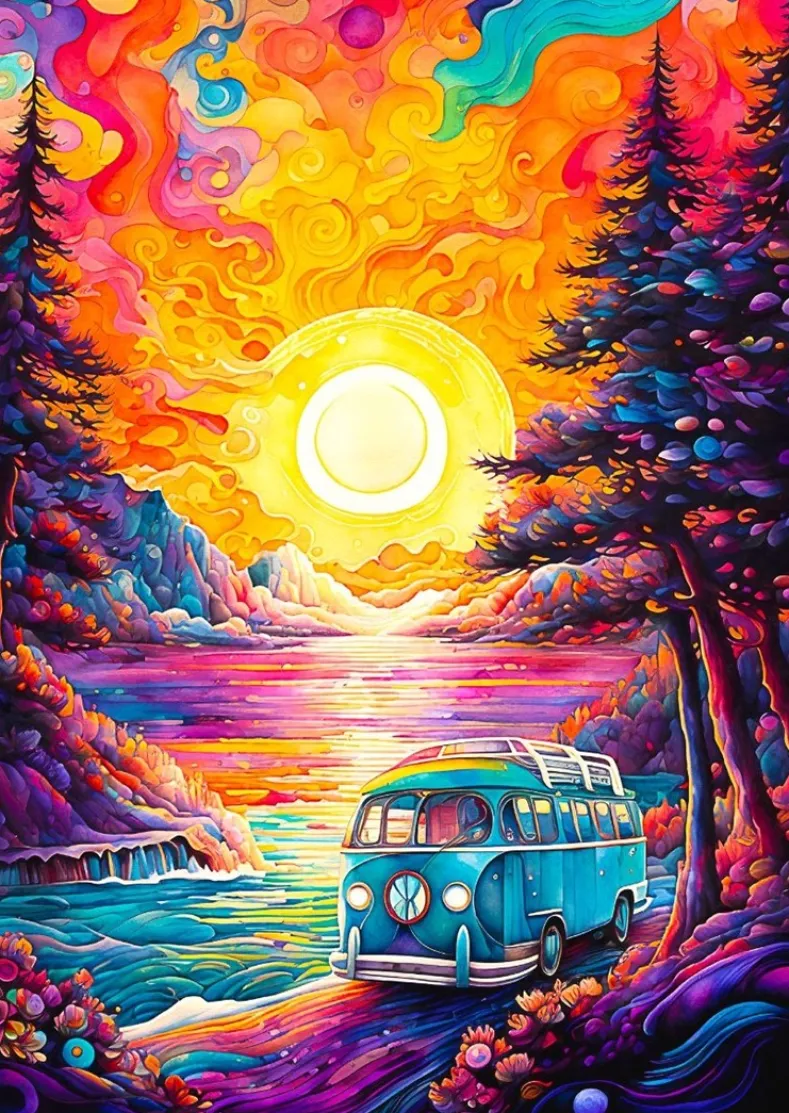Van Life at the Beach Puzzel (1000 stukjes)