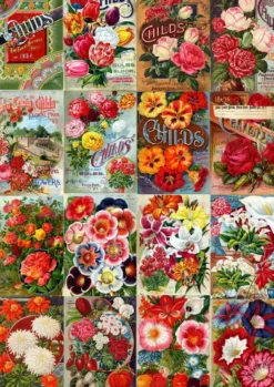 Vintage Flower Seed Catalog Collage Puzzel (1000 stukjes)
