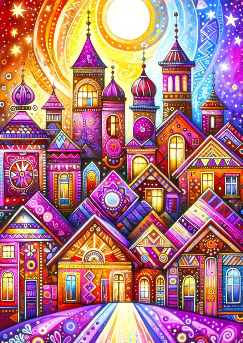 Violet Town Puzzel (1000 stukjes)