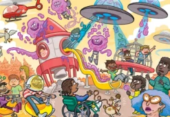 Wasgij Junior 4 - Invasie van Buitenaardse Wezens! Puzzel (240 stukjes)