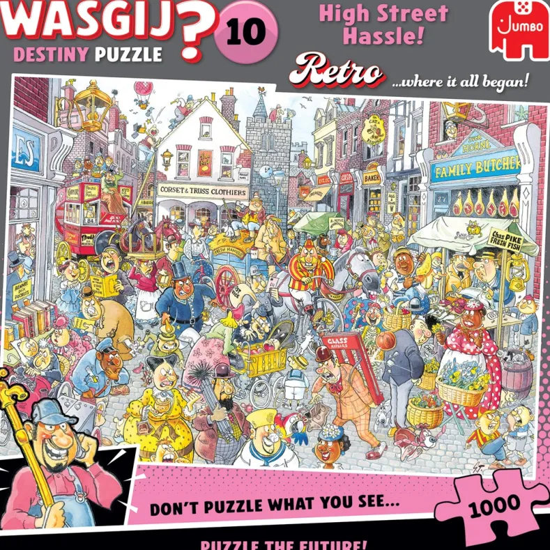 Wasgij Retro Destiny 10 - Chaos in de Winkelstraat Puzzel (1000 stukjes)