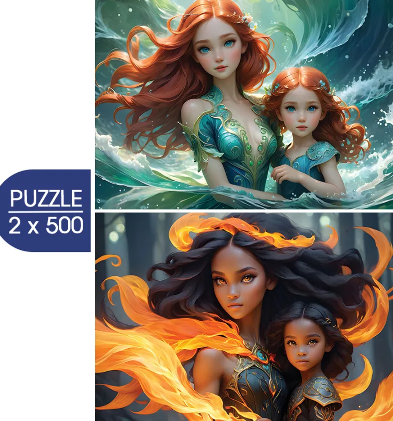 Water and Fire - Mother & Daughter Collection Puzzel (2x 500 stukjes)