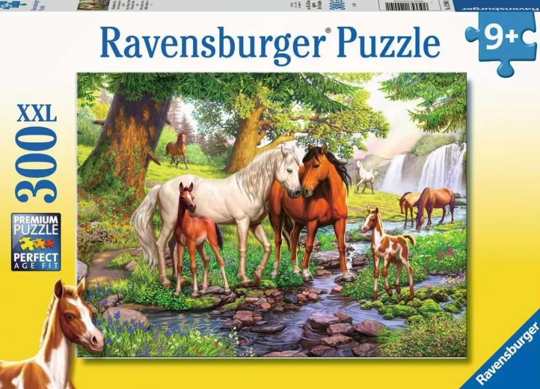 Wilde Paarden bij de Rivier Puzzel (300 XXL stukjes)