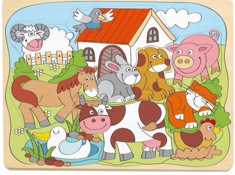 Woody Boerderij Puzzel (9 stukjes)