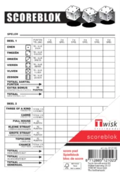 Yahtzee Scoreblok (100 vellen)