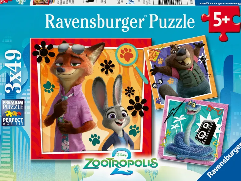 Zootopia 2 Puzzel (3 x 49 stukjes)